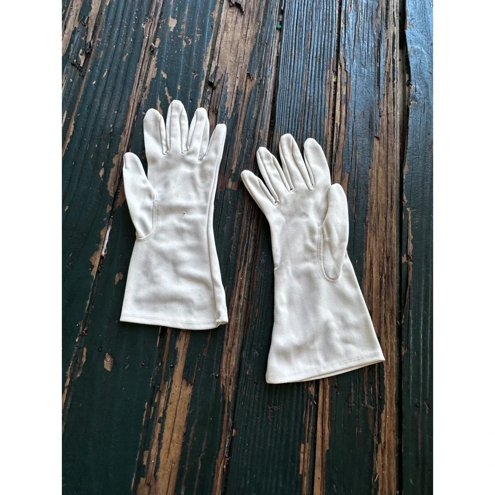 Vintage Cream Mid Length Opera Gloves Flared Cuff Formal Wedding 1950s 1960s